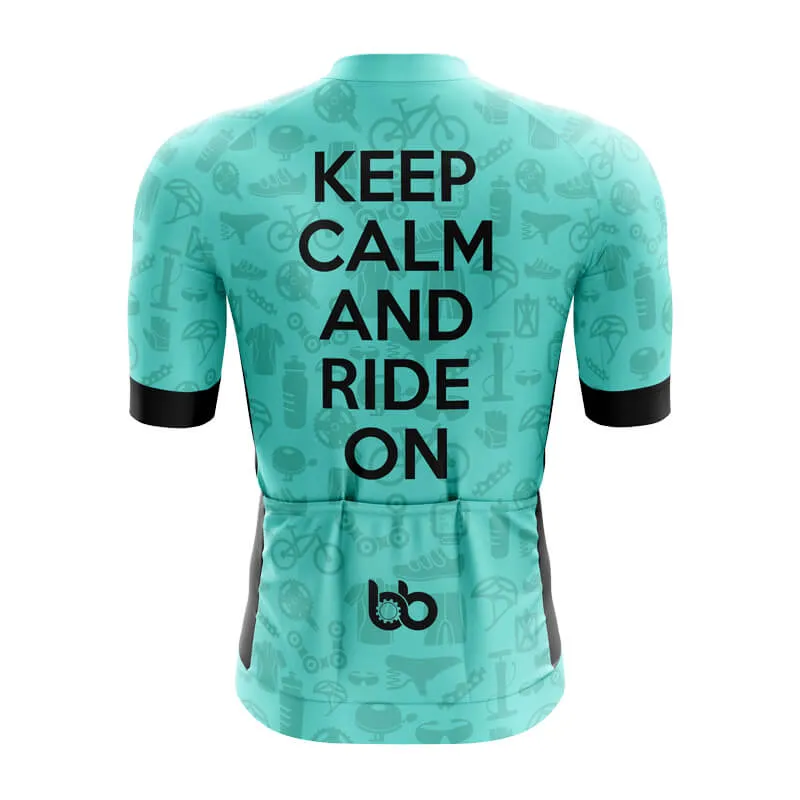 Keep Calm And Ride On Aero Jerseys (Teal)