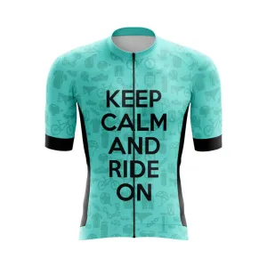 Keep Calm And Ride On Aero Jerseys (Teal)