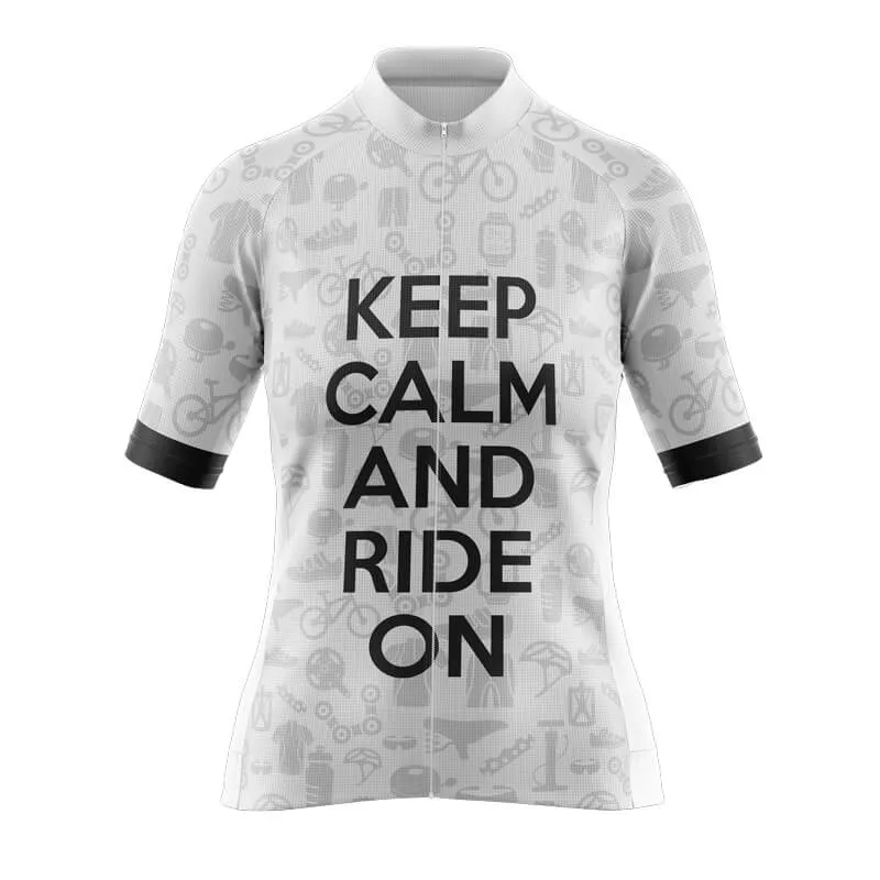 Keep Calm And Ride On Aero Jerseys (White)