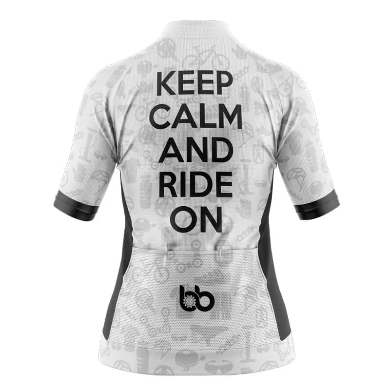 Keep Calm And Ride On Aero Jerseys (White)