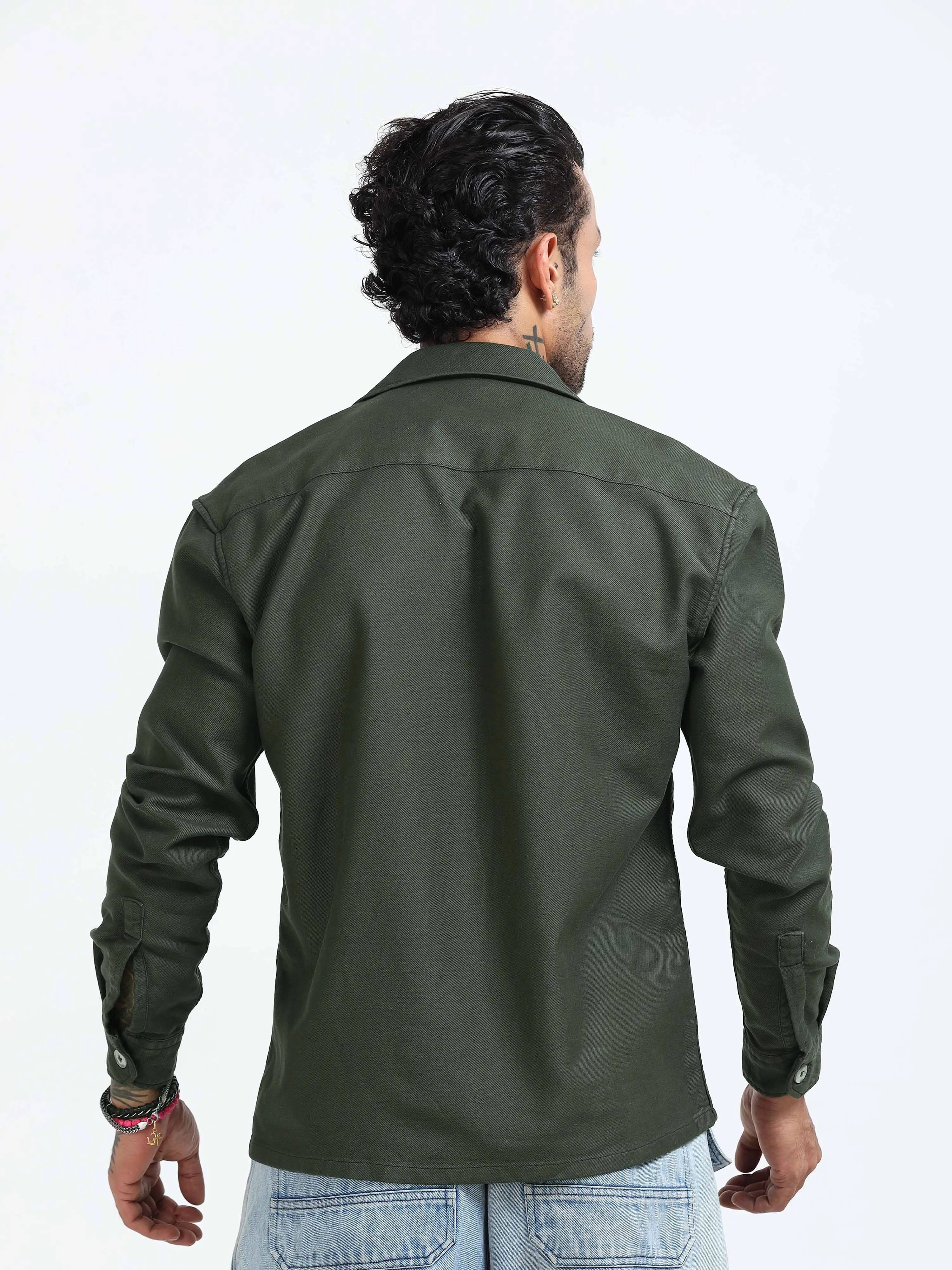 Layer Luxe Shacket In Green