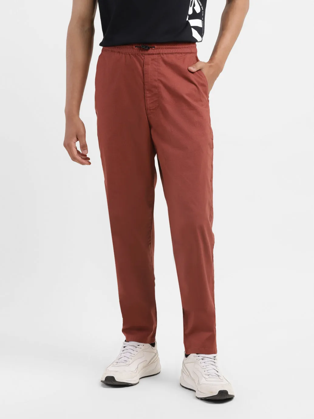 Men's Brown Regular Fit Trousers