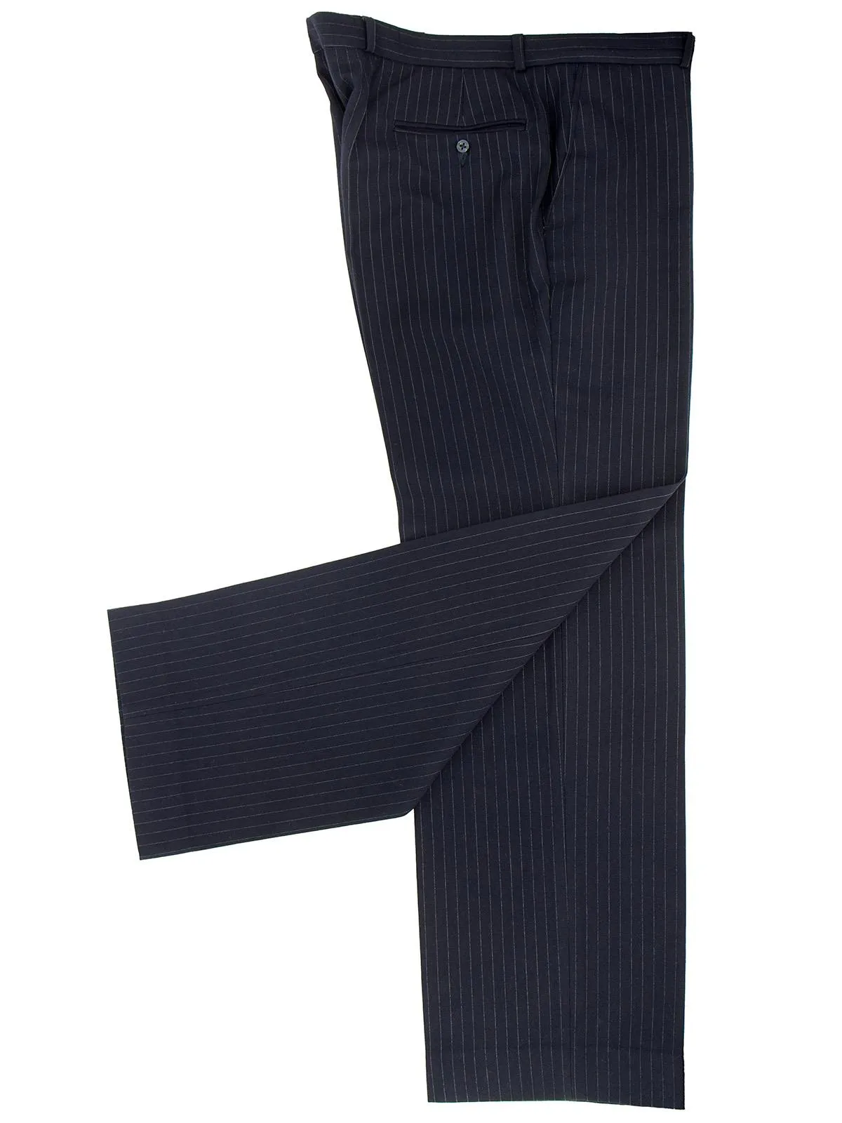 Navy Blue Pure Wool Vintage Pinstripe Suit