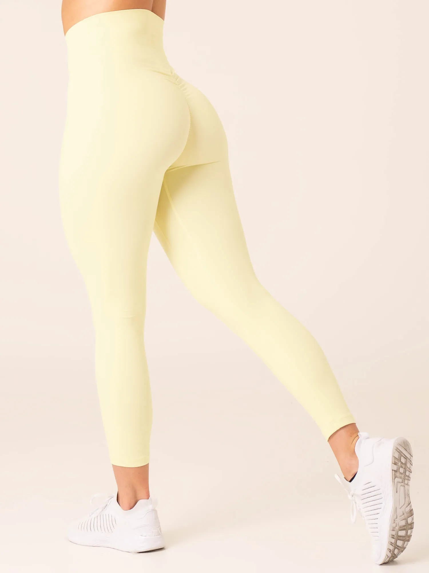 NKD High Waisted Scrunch Leggings - Lemon