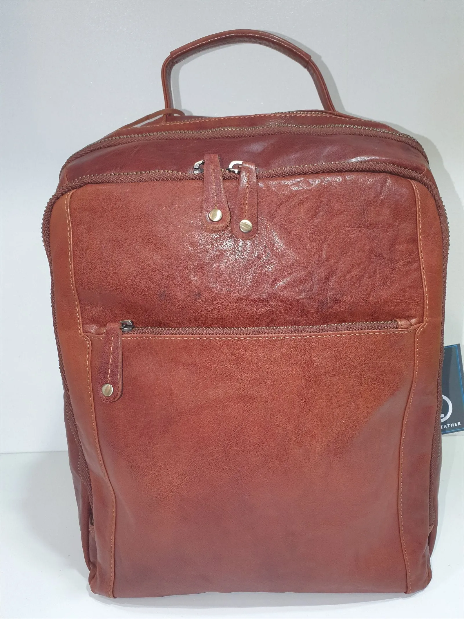 Oran - Mike Large Leather Laptop Backpack