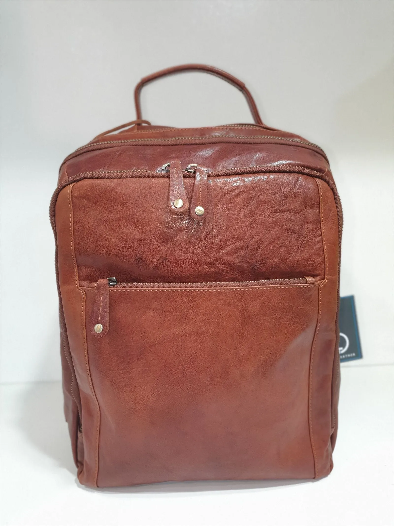 Oran - Mike Large Leather Laptop Backpack