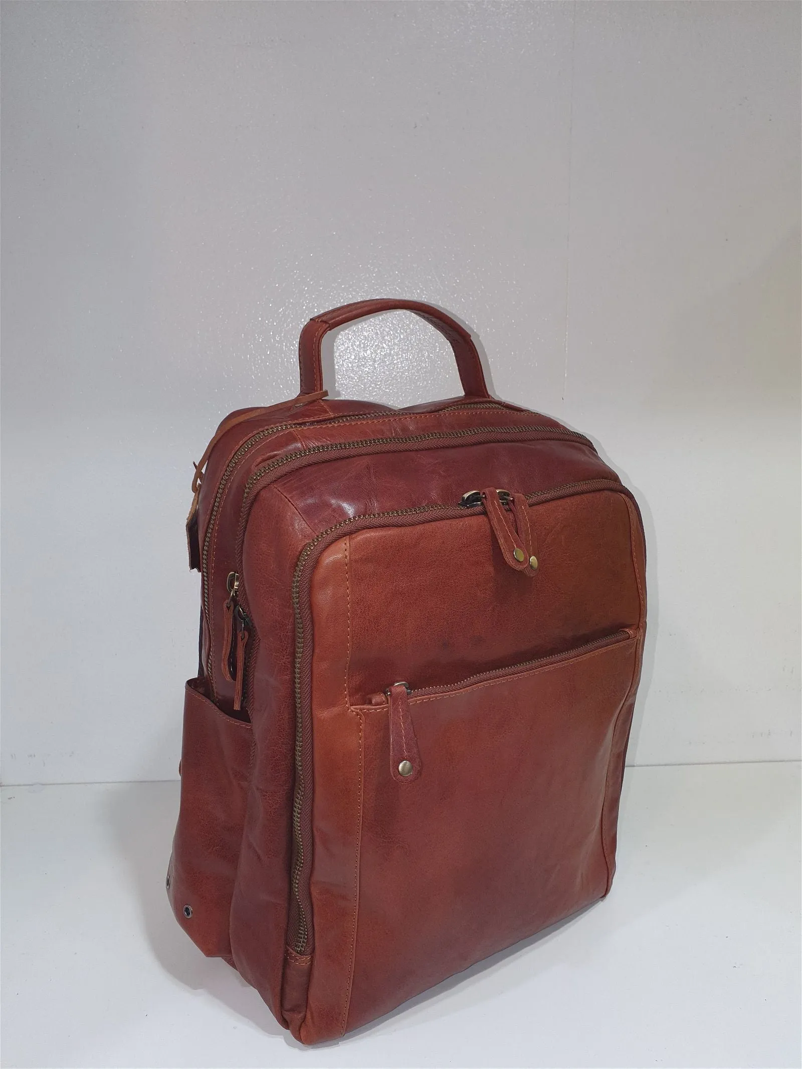 Oran - Mike Large Leather Laptop Backpack