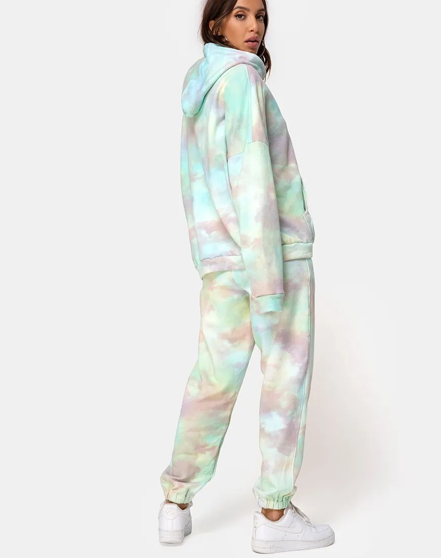 Oversize Hoodie in Pastel Tie Dye