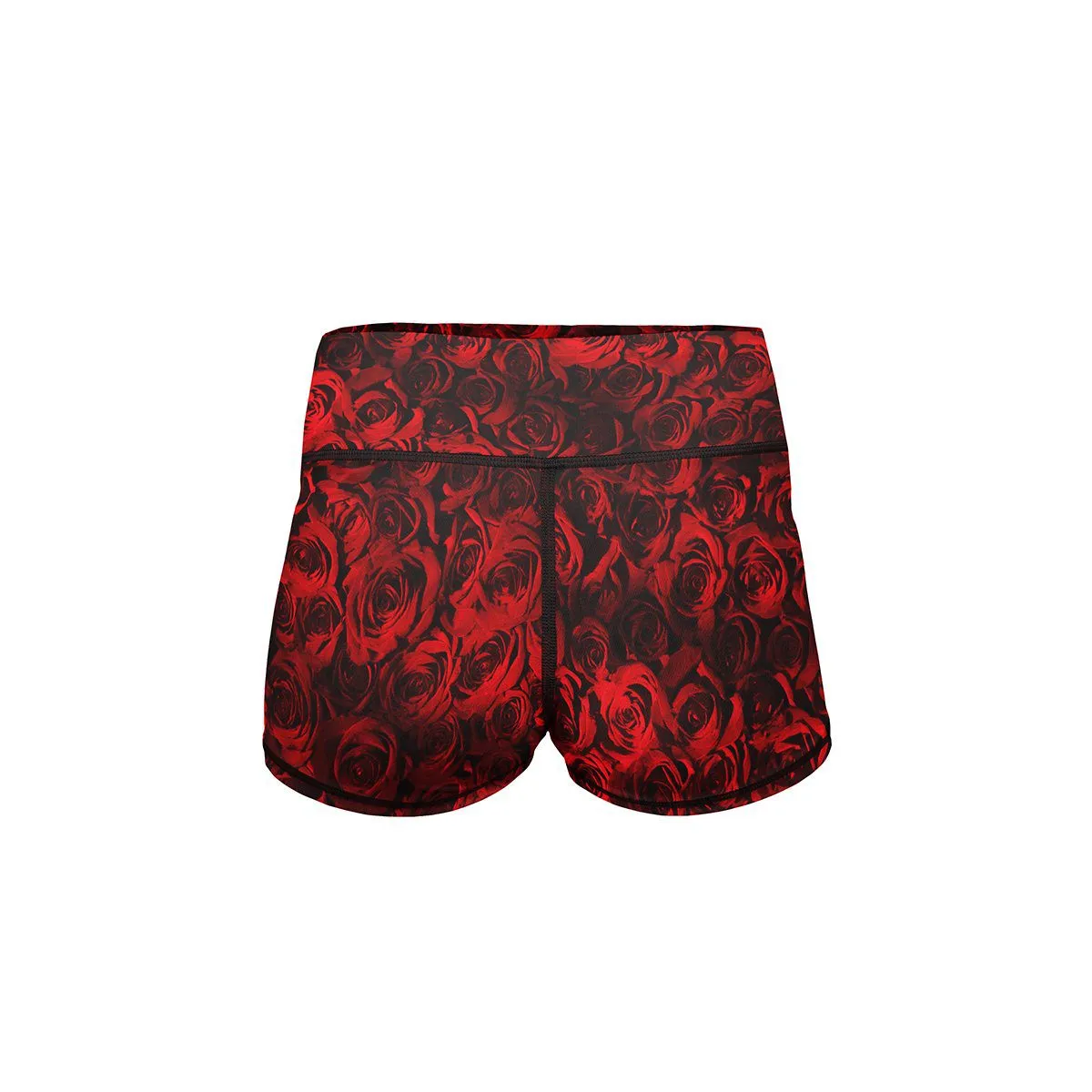 Red Rose Yoga Shorts