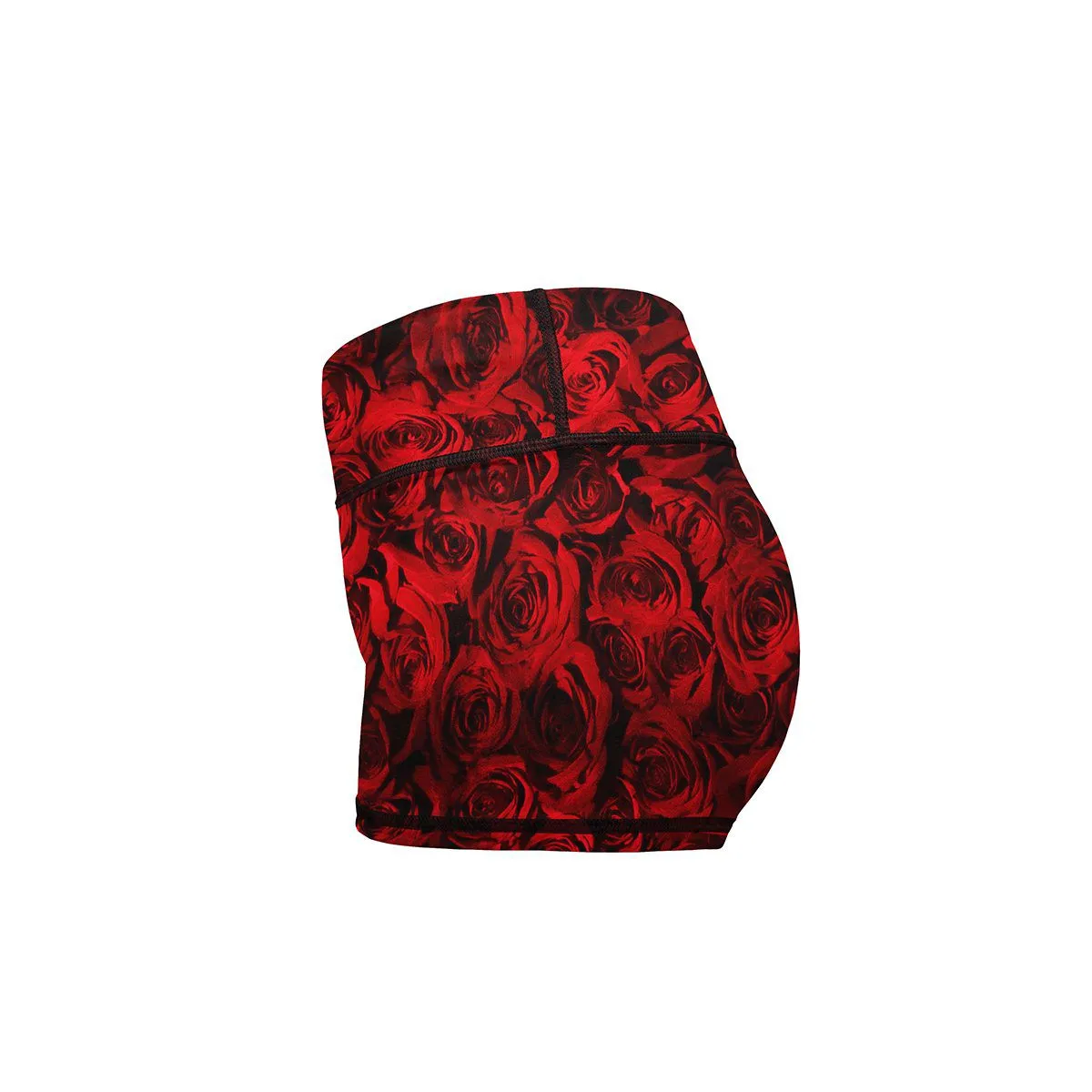 Red Rose Yoga Shorts