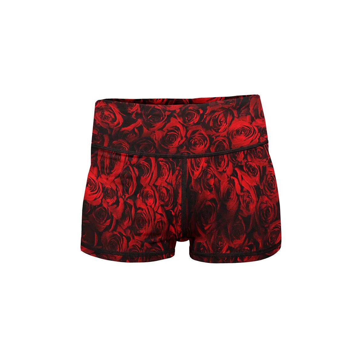 Red Rose Yoga Shorts