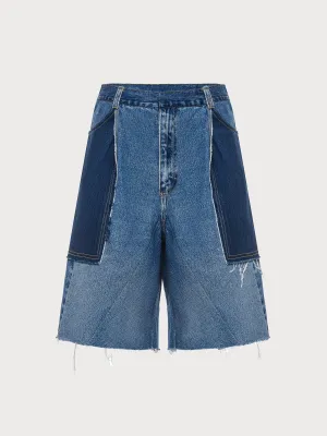 Reworked Denim Bermuda Shorts