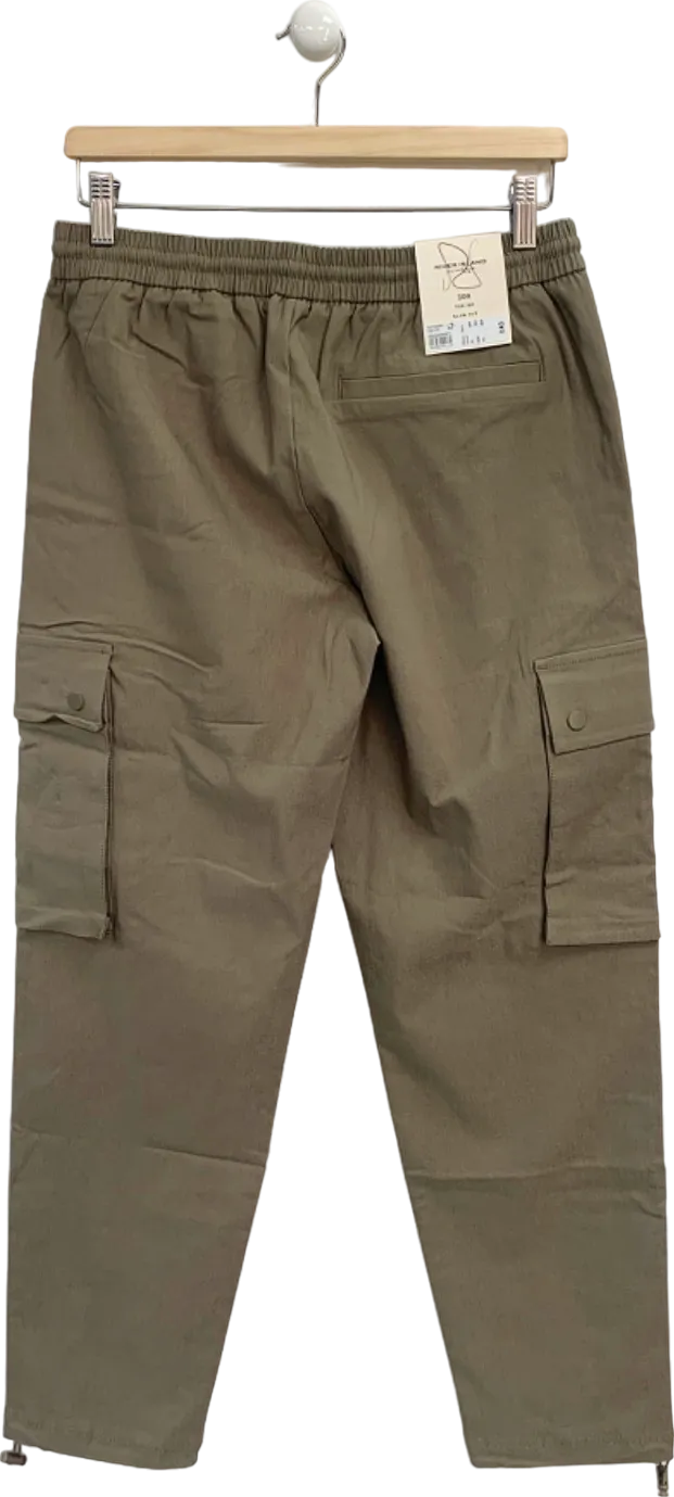 River Island Stone Slim Fit Cargo Trousers W30 R