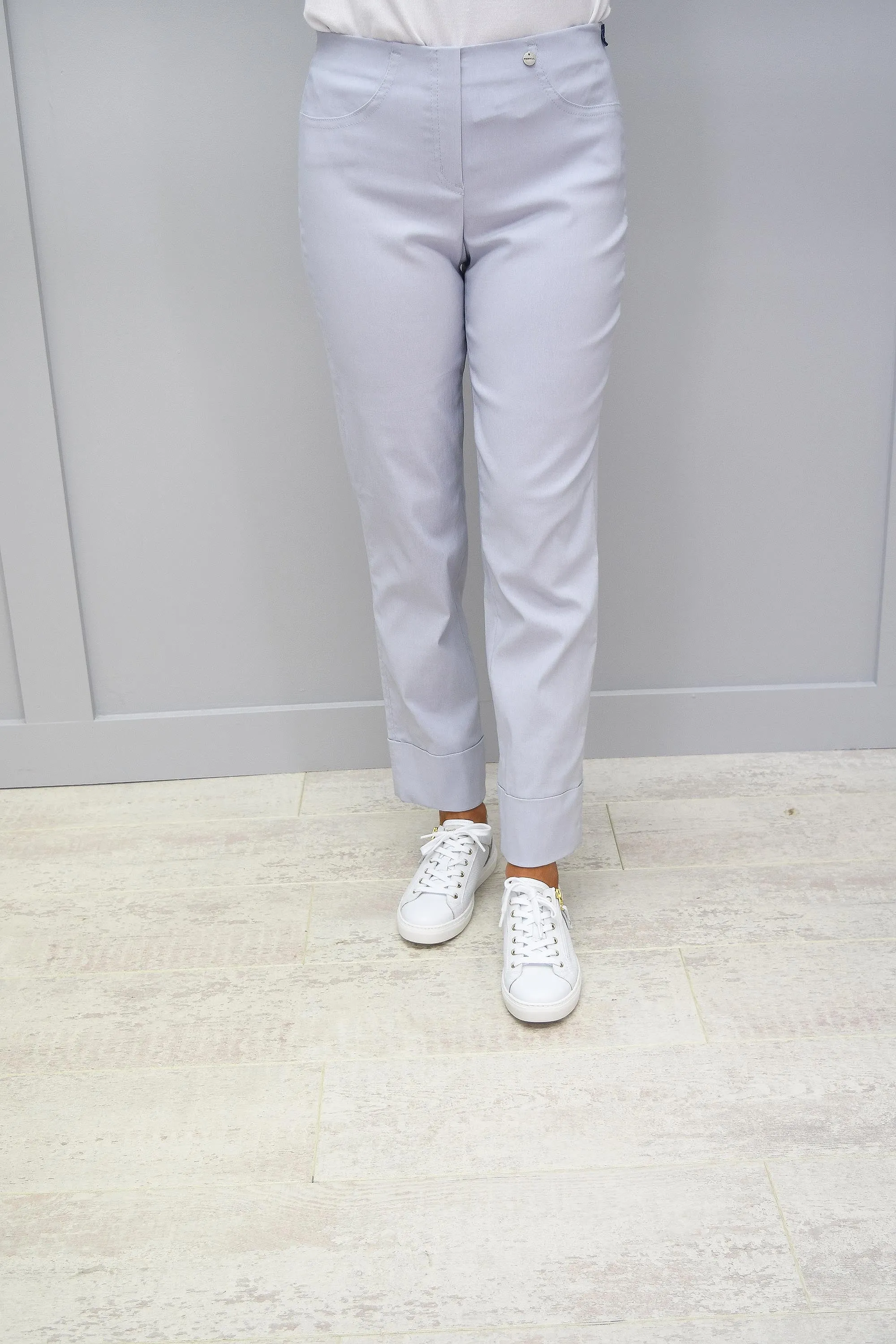 Robell Bella Pearl Grey 7/8 Trousers - 51568 5499 91