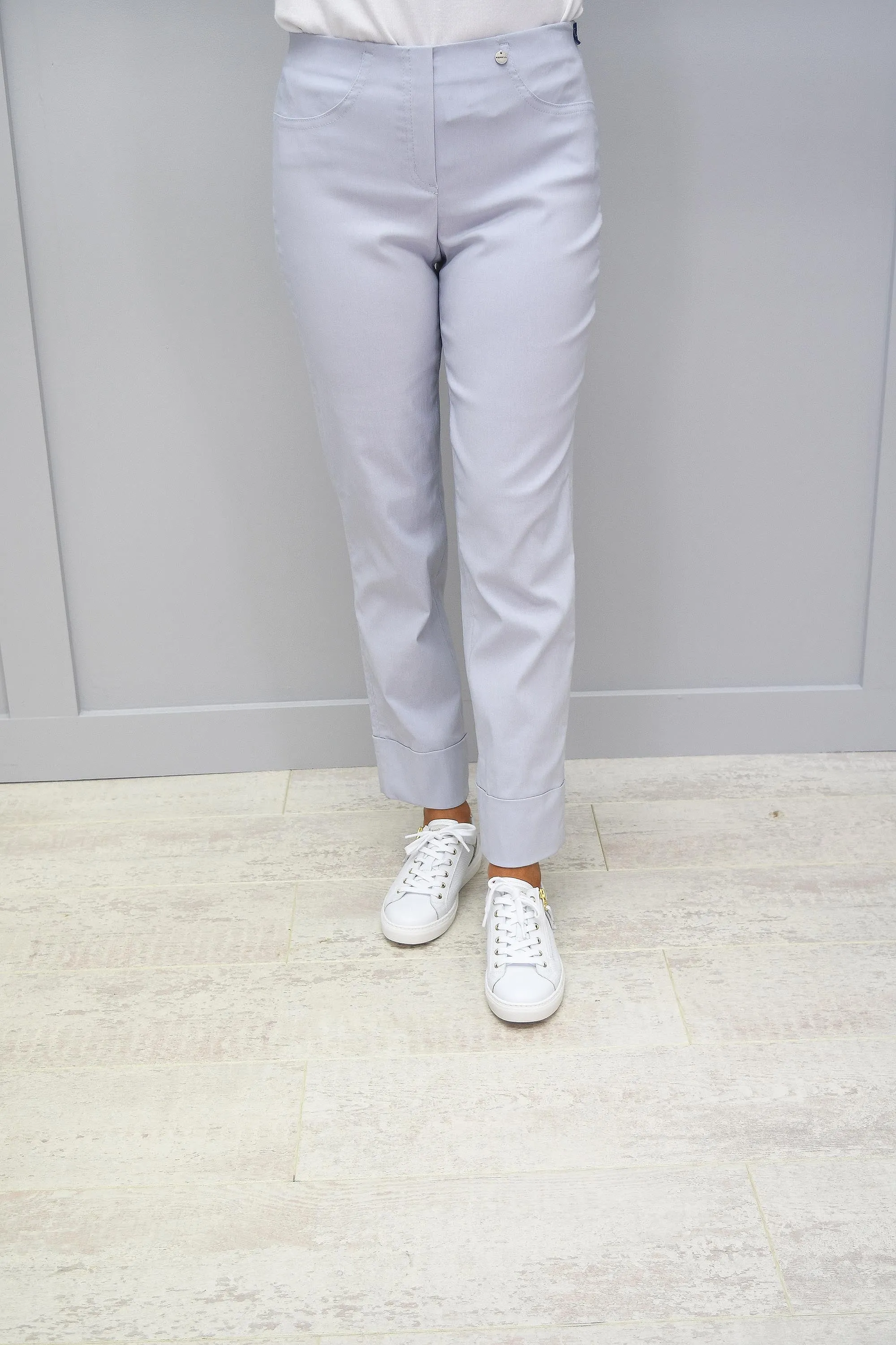 Robell Bella Pearl Grey 7/8 Trousers - 51568 5499 91