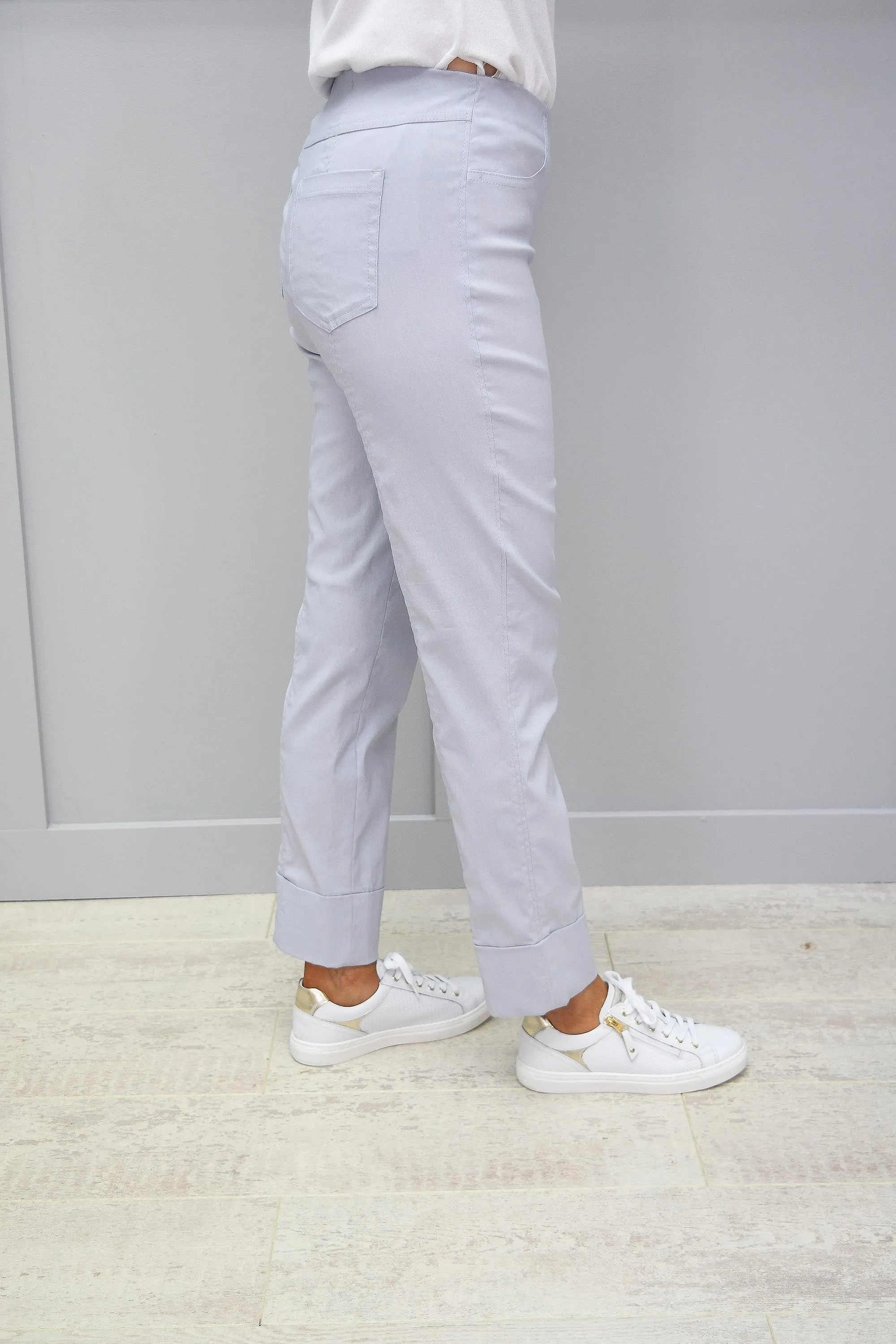 Robell Bella Pearl Grey 7/8 Trousers - 51568 5499 91