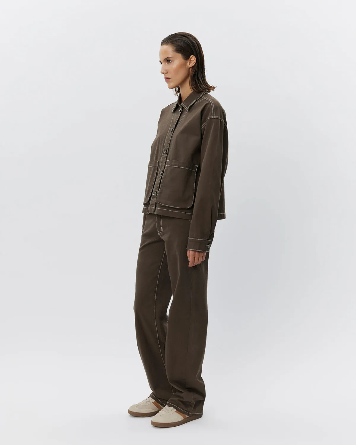 SIENNASW TROUSERS - Dark brown