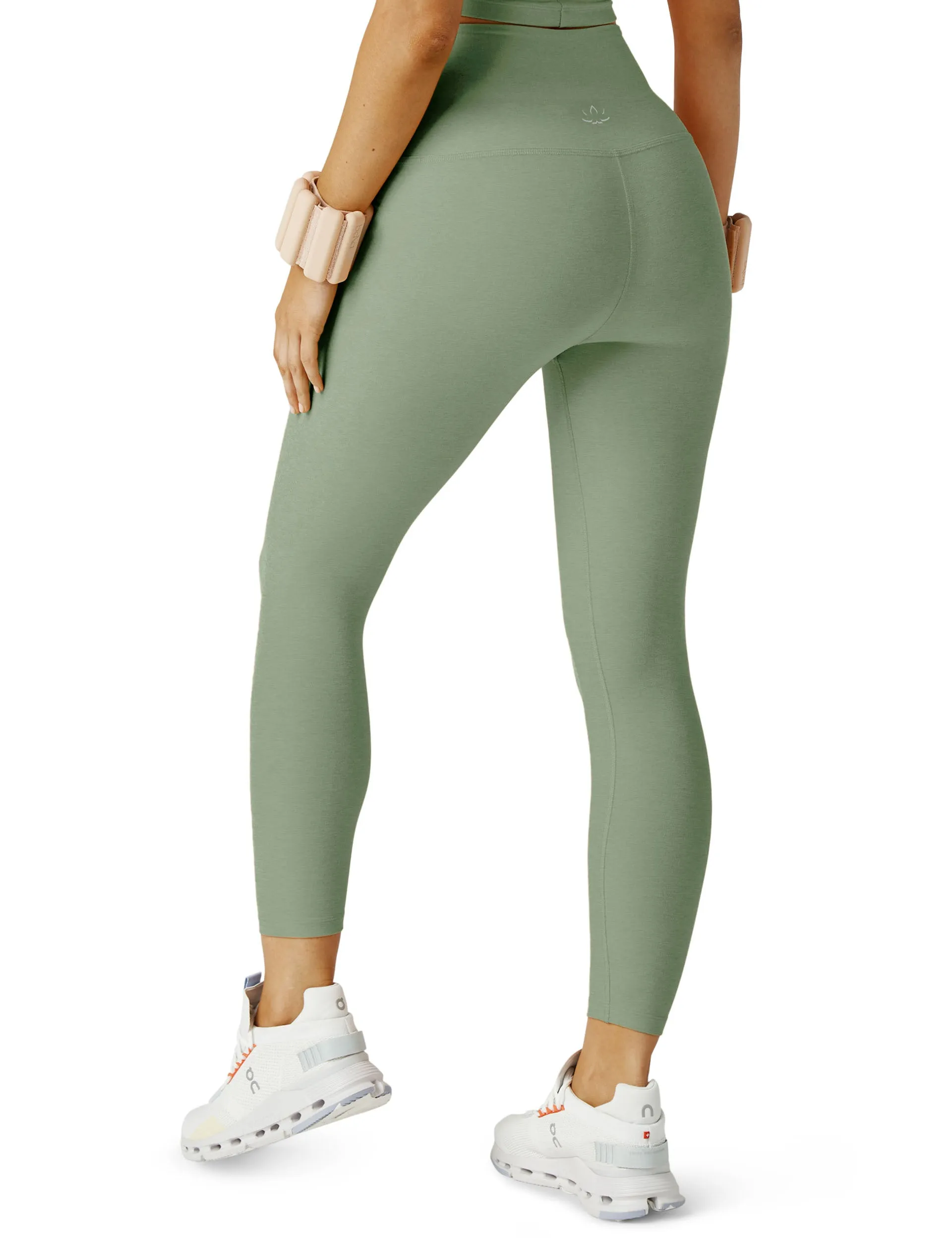 Spacedye Caught In The Midi High Waisted Legging - Minty Slate Heather