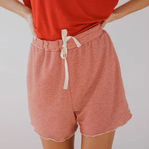 Sweet Slumber Shorts, Red Stripe