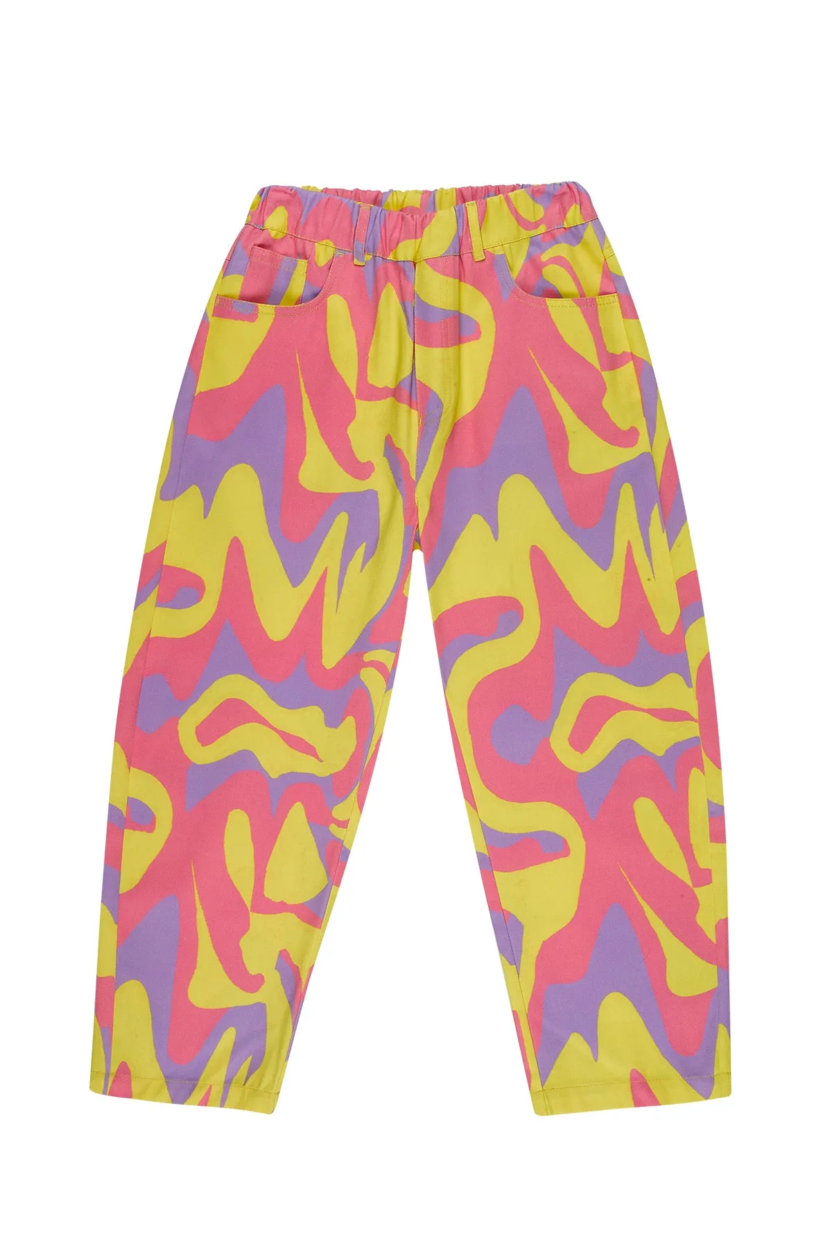 WAVY PRINT BAGGY TROUSERS