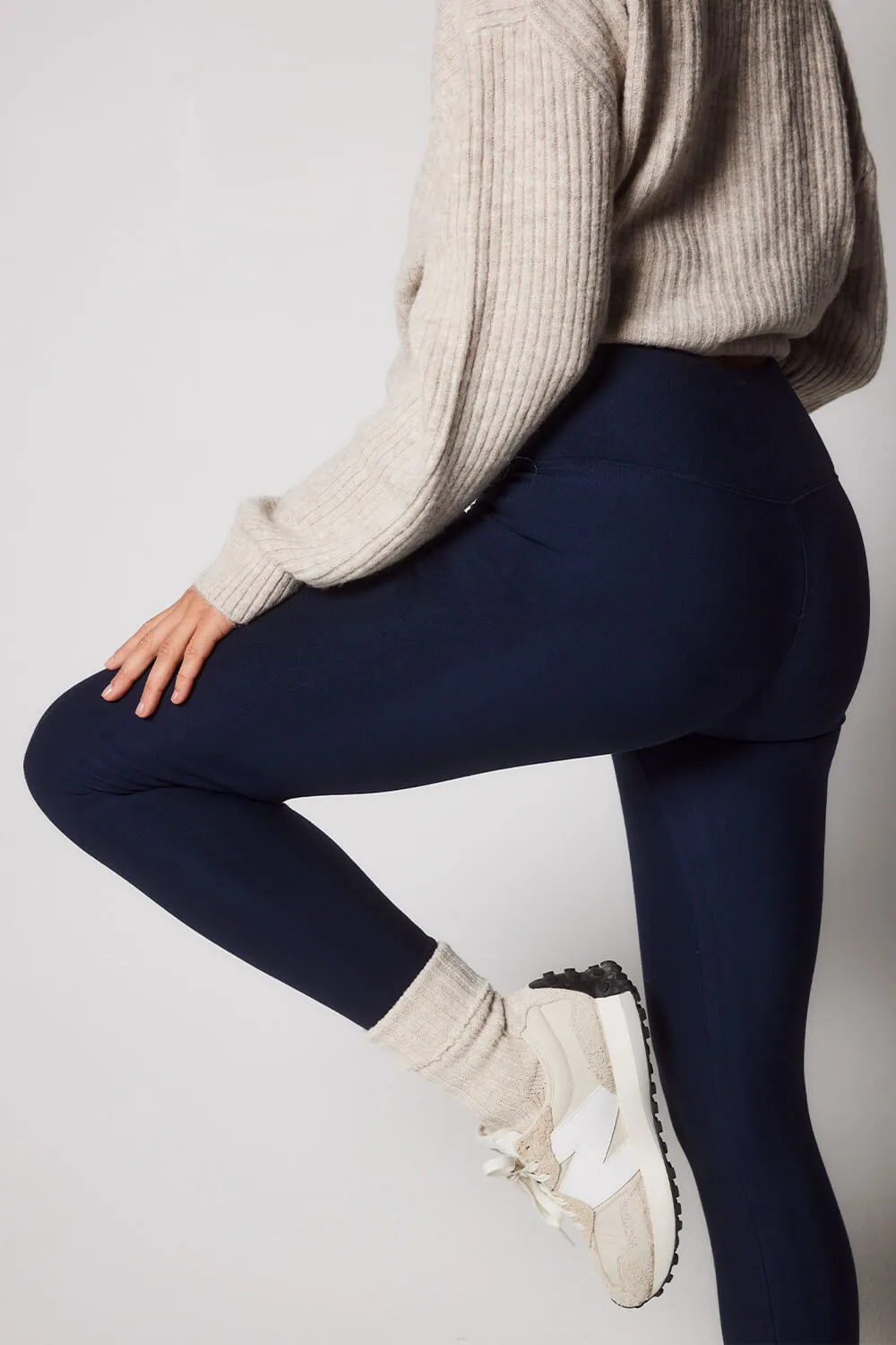 Winter Everyday High Waisted Leggings - Navy