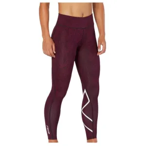 WOMEN'S MID-RISE PRINT 7/8 COMPRESSION TIGHT - PKD/WHT