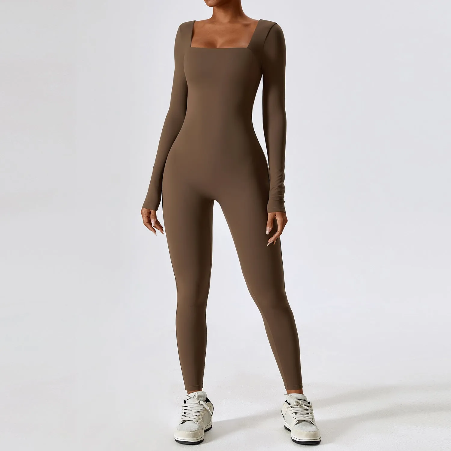 Women's Tight Long Sleeve Yoga Fitness Bodysuit